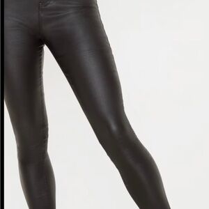 Pretty LittleThing Black 5 Pocket Coated Skinny Jeans 10. Excellent condition.